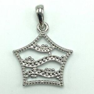 NEW SOPHIA FIORI 7/8" Silver Tone Metal Studded Star Necklace Pendant Charm
